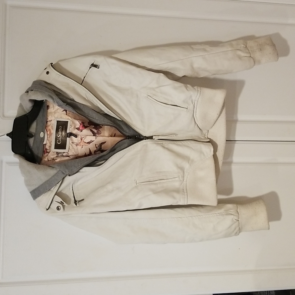 Ci Sono Ladies Hoodie Jacket Lined w/ Bird Motifs See Photos
